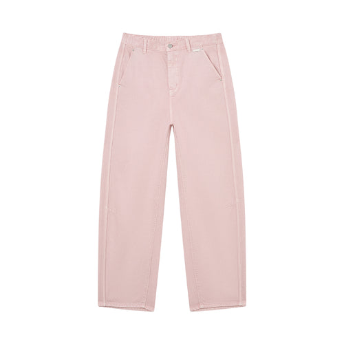 Candy Pink Curve-Seam Jeans