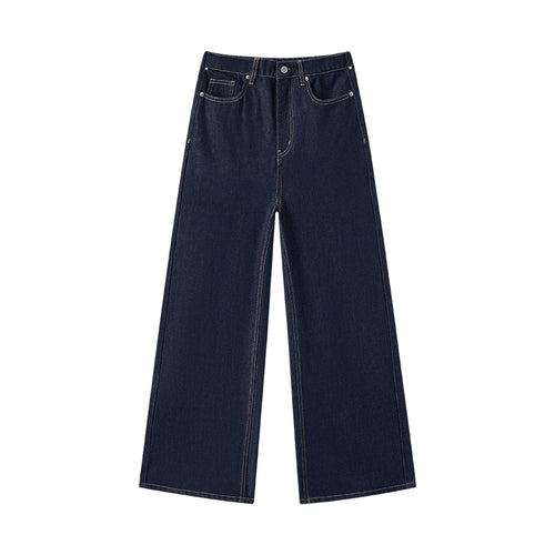 Raw Denim Wide-Leg Jeans
