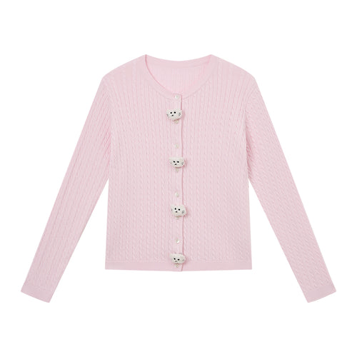 Candy Pink Knit Cardigan