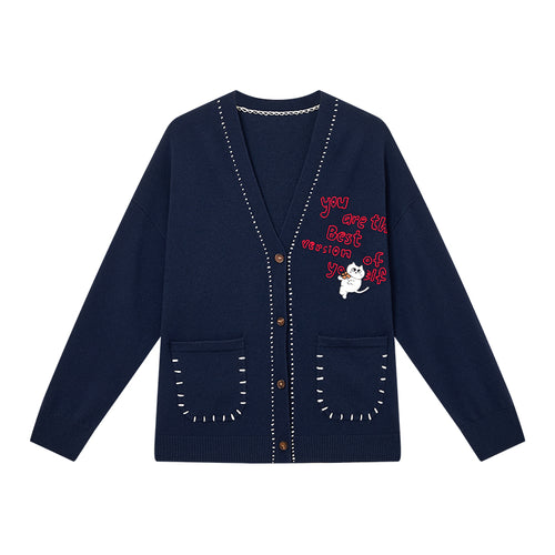 Trim Detail Knit Cardigan