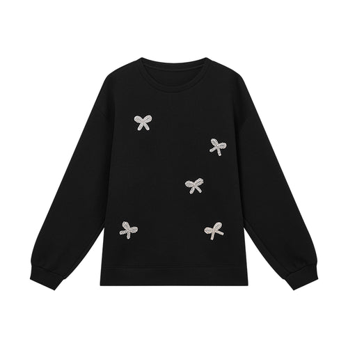 Bow Rhinestone Sweatshirt