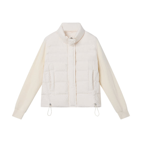 Knit-Sleeve Mock-Layer Down JacketKnit-Sleeve Mock-Layer Down Jacket