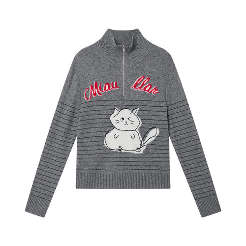Meow Half-Zip Sweater