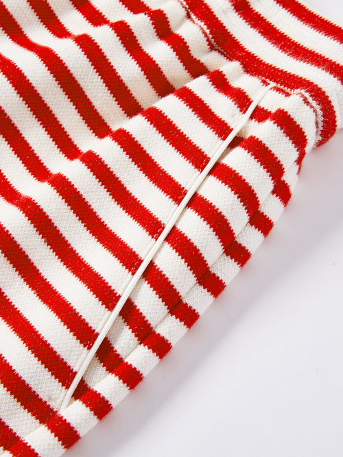 Red And White Striped Shorts