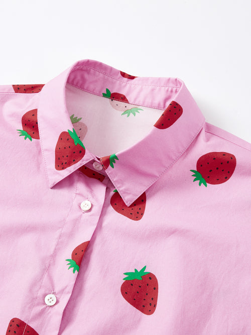 Chemise à imprimé fraise