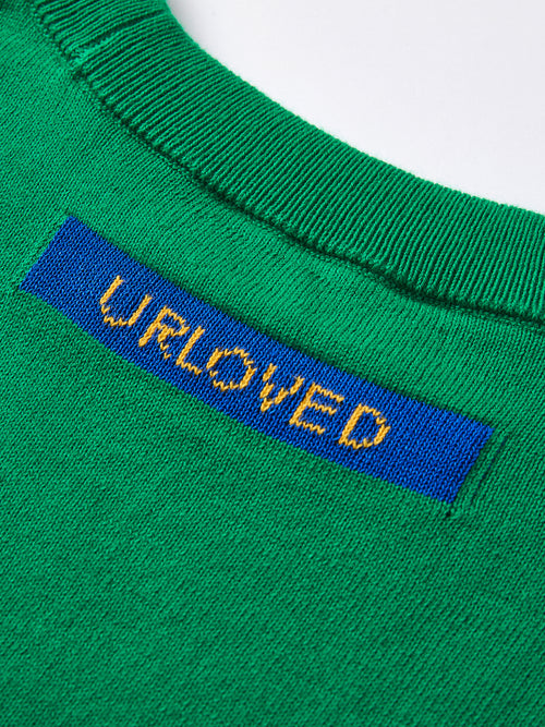 Vintage Green Knit Short Sleeve Tee