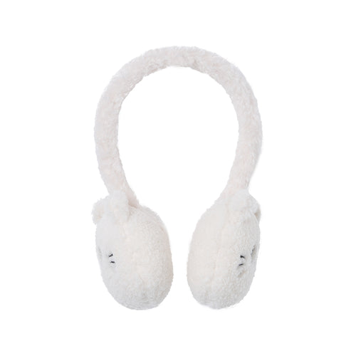 Cream Cat Fuzzy Earmuffs