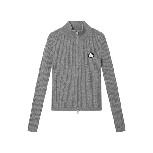 Cat Cable-Knit Cardigan