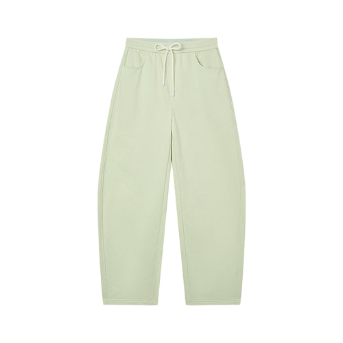 Cat Fleece Sweatpants in Light Green