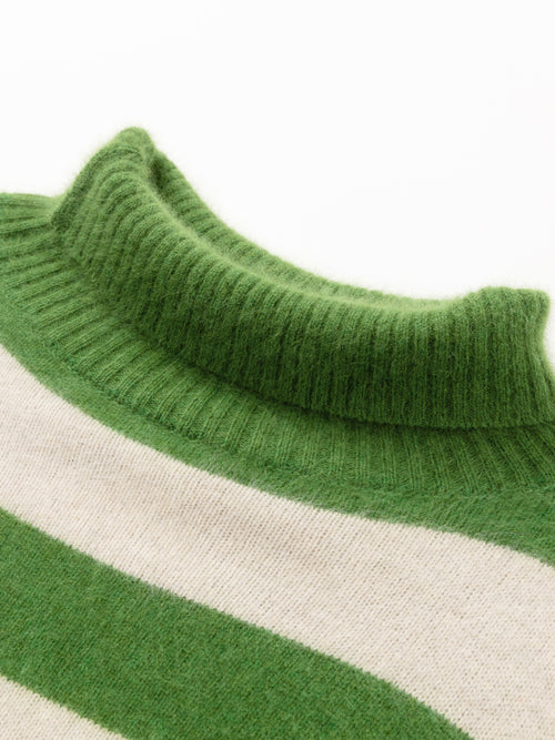 Green And White Striped Sweater