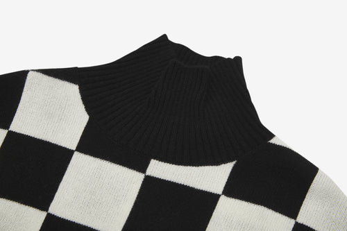 Checkerboard Cashmere Pullover