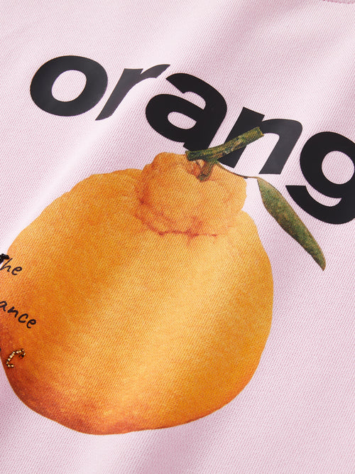醜いオレンジのシルエットのスウェットシャツ