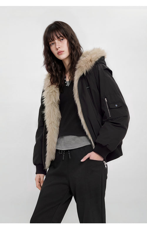 Twilight Rhythm Hair Collar Flight Jacket