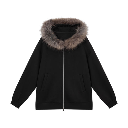 Midnight Melody Faux Fur Collar Jacket