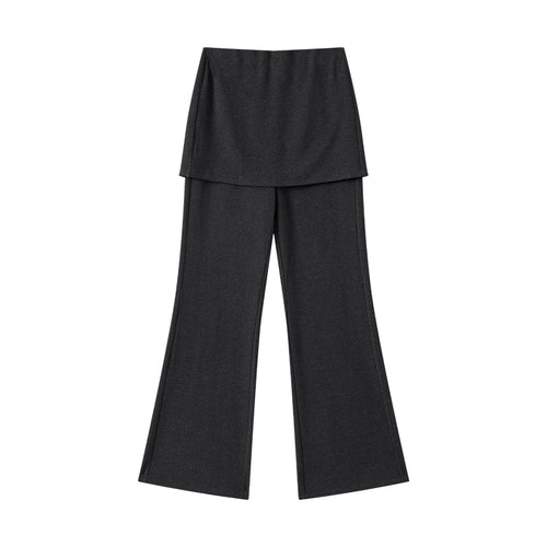 Soft Heart Mock-Layer Skirt Pants