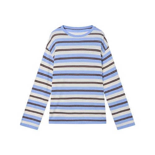 Blue & Brown Stripe Relaxed Sweater