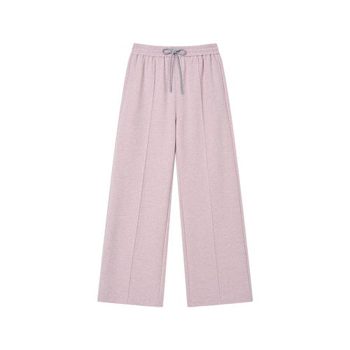 Light Pink Knit Wide-Leg Pants