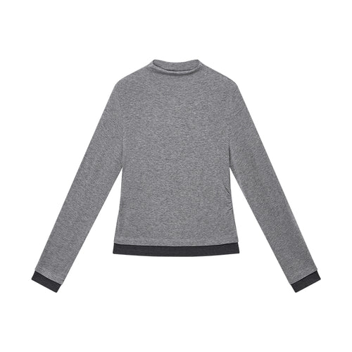 Half-Turtleneck Mock-Layer Tee