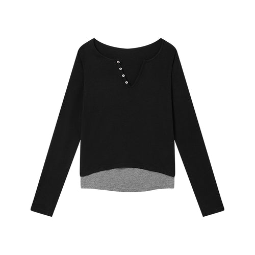 Half-Placket Mock-Layer Tee