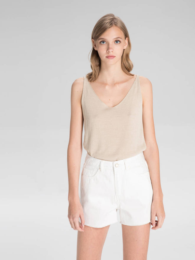 Moonstone White Denim Shorts