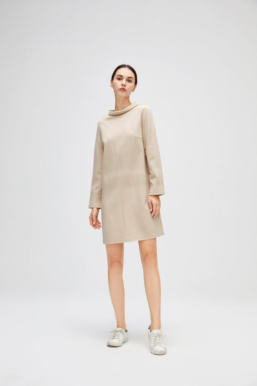 Soft light camel suit-dress