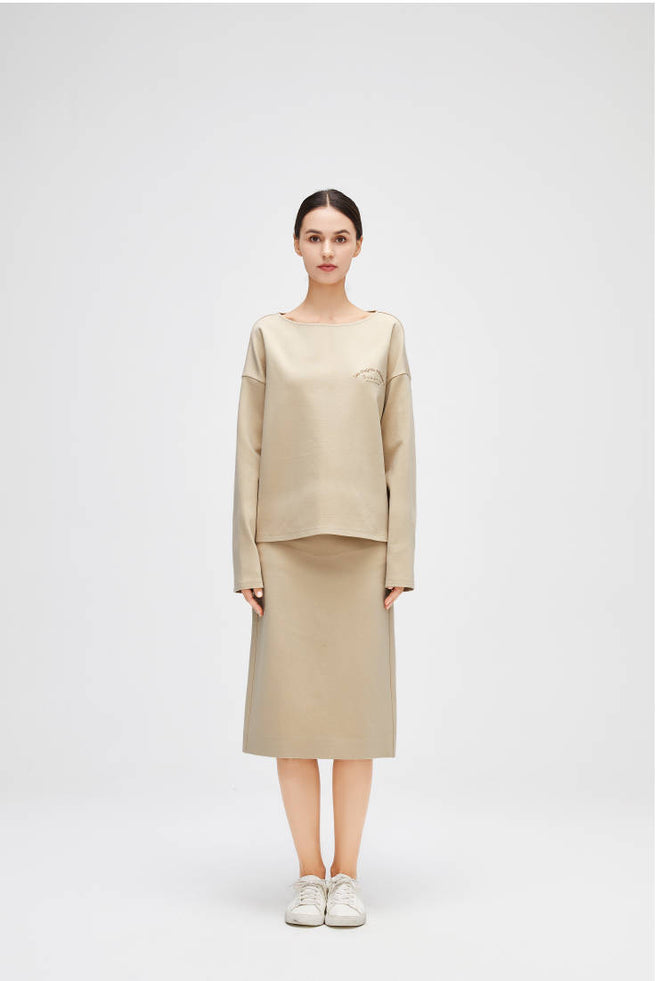 Light Camel Soft Suit-Half Skirt