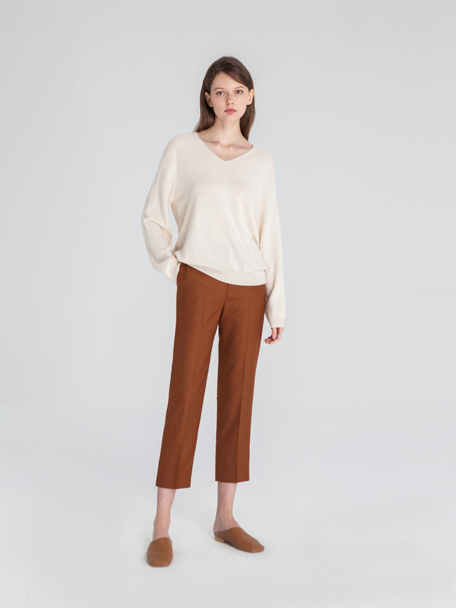 Caramel Wool Polyester pants