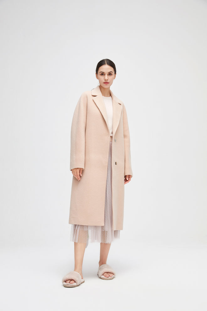 Elegant pink wool coat