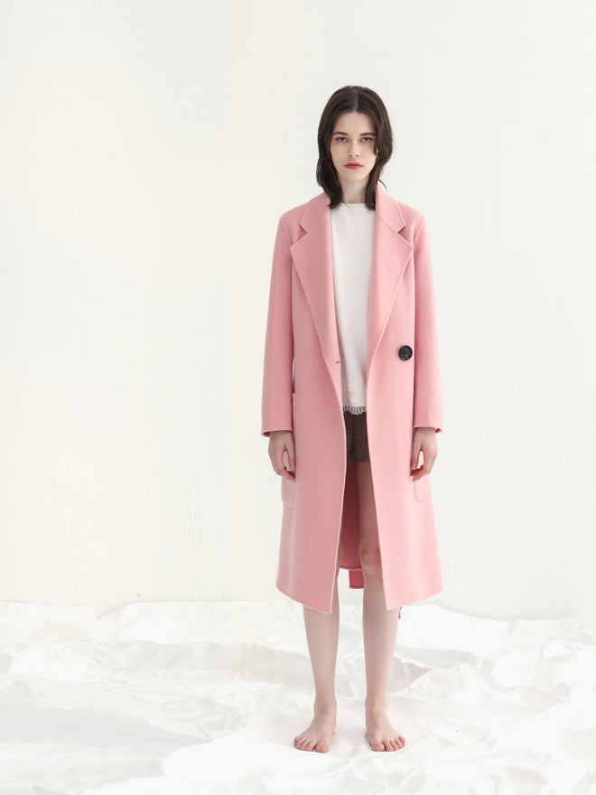Cherry Blossom Pink Wool Reversible Coat