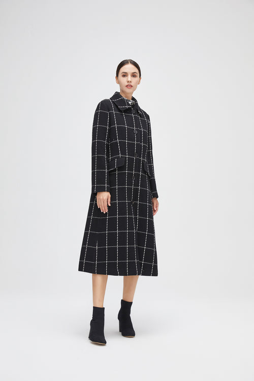 Twill-dyed checked wool