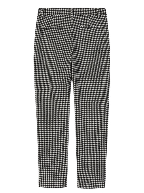 Grey Houndstooth Cropped Trousers - Urlazh New York