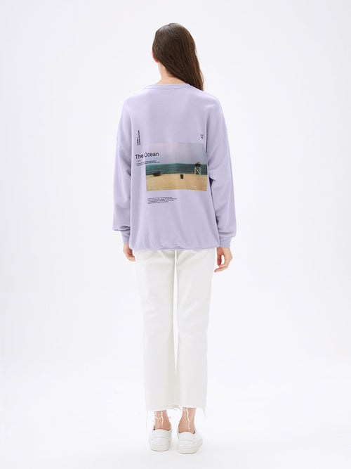 Lavender Ocean Printed Sweatshirt - Urlazh New York