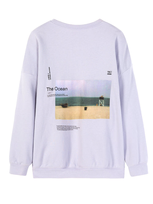 Lavender Ocean Printed Sweatshirt - Urlazh New York
