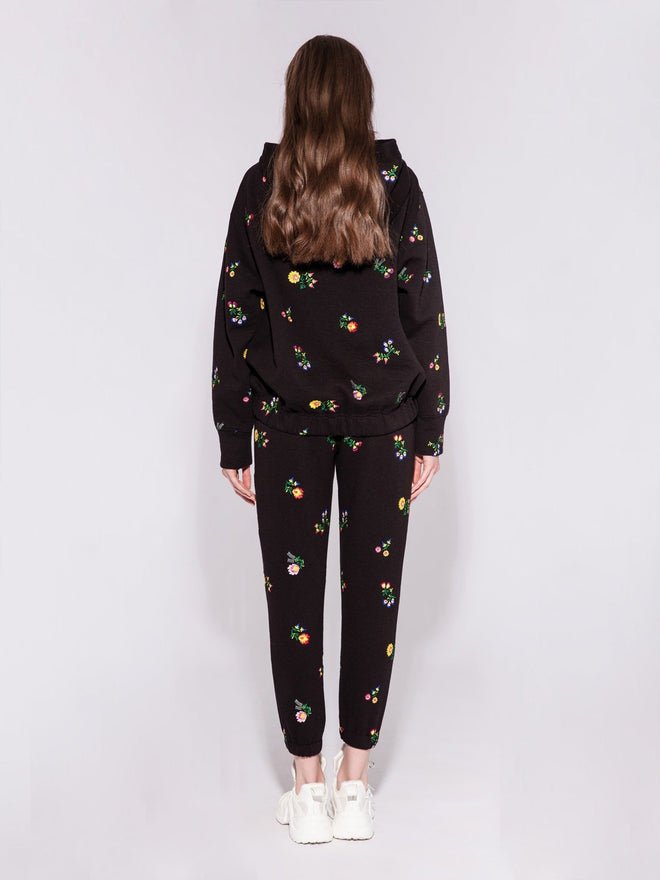 Black Floral Lounge Pants - Urlazh New York