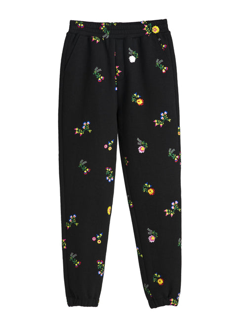 Black Floral Lounge Pants - Urlazh New York