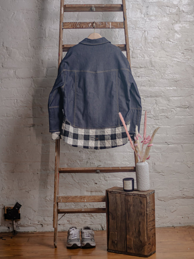 Denim Checkered Flannel Jacket - Urlazh New York