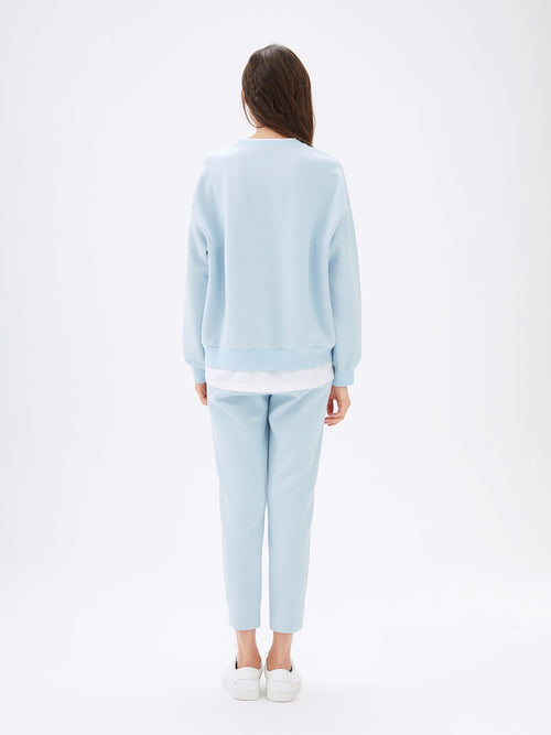 Baby Blue Graphic Embroidered Sweatshirt - Urlazh New York