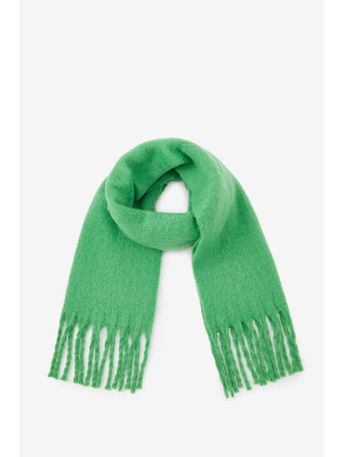 Green Oversized Fringed Scarf-Sample