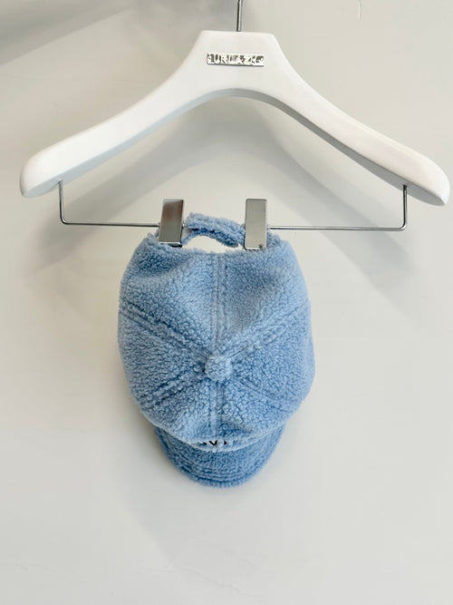 Glacier blue lambswool baseball cap