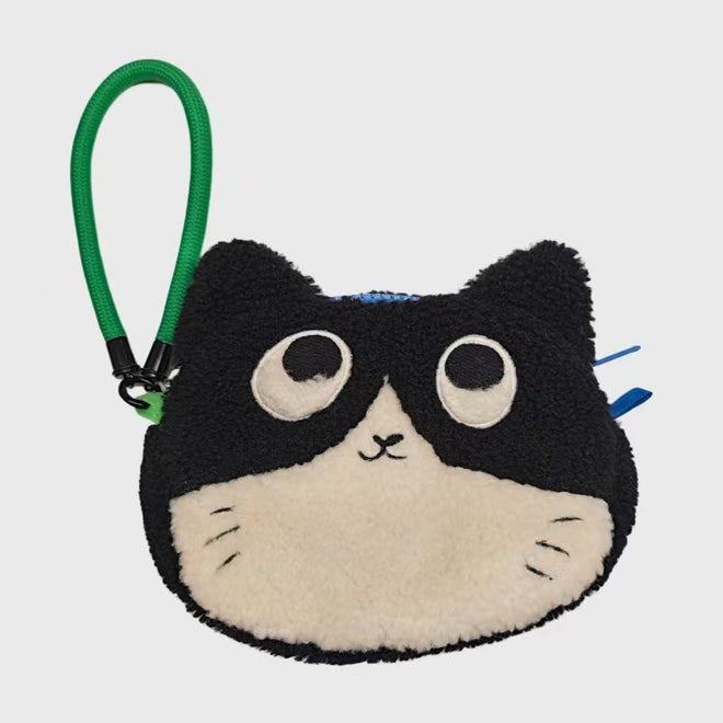 Sac fourre-tout en peluche vache chat