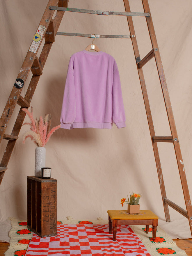 Purple Print Robe Sweatshirt - Urlazh New York