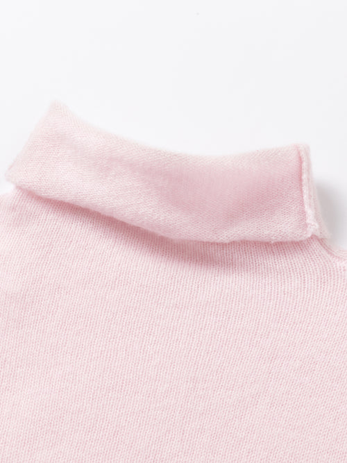 Chemise rose douce à col haut