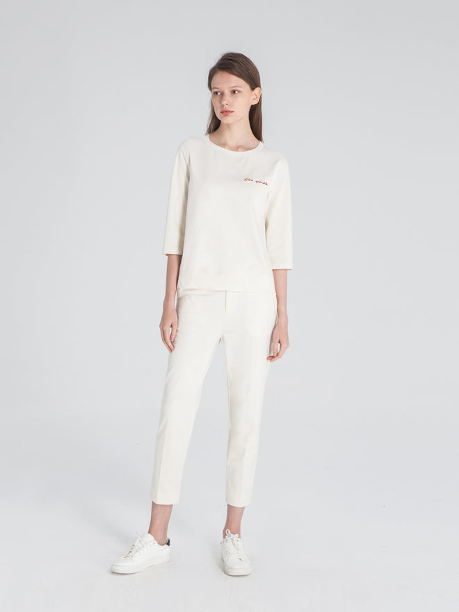 Ivory Knit Suit-Pants