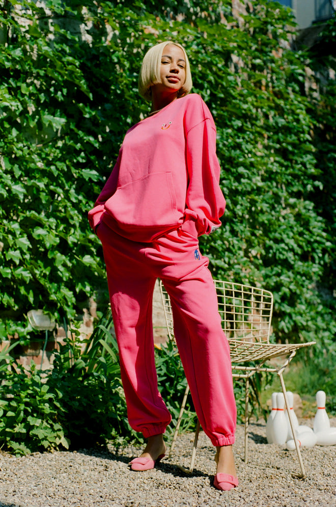 Hot Pink Smiley Sweatpants - Urlazh New York