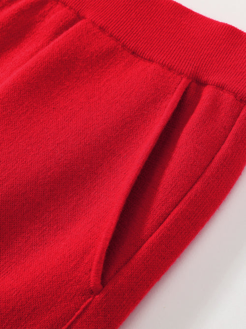 Red Graphic Crewneck Wool Lounge Pants - Urlazh New York