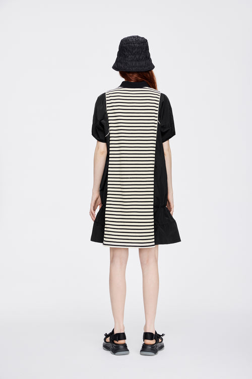 80's Striped T-shirt Flared Dress - Urlazh New York