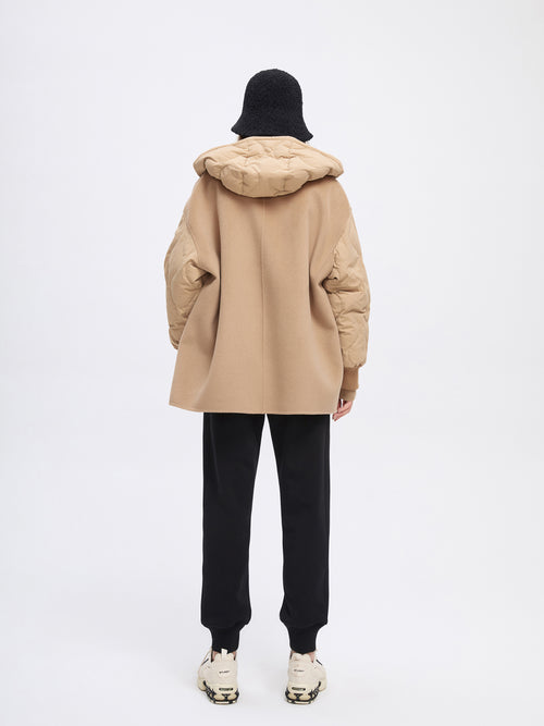 Camel Wool & Nylon Hybrid Jacket - Urlazh New York