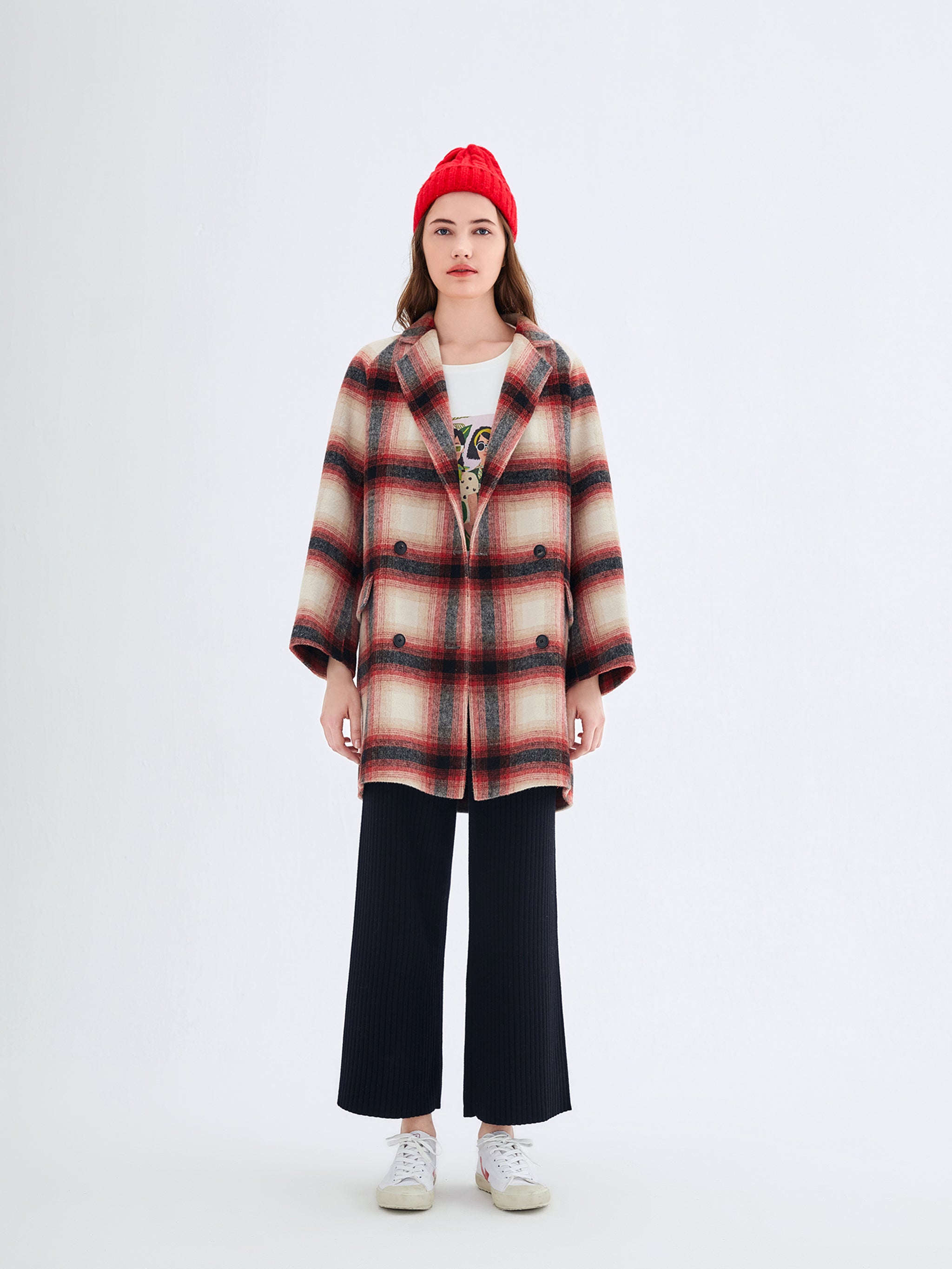 Urlazh New York Plaid Double-Face Hooded Coat