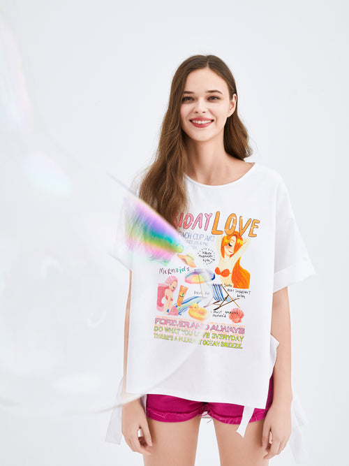 2-in-1 Split Summer Vibes Printed T-shirt - Urlazh New York