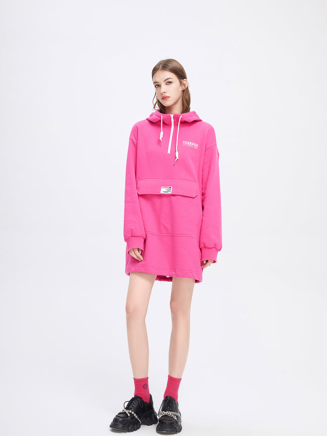 Highlighter Pink Hoodie Dress - Urlazh New York